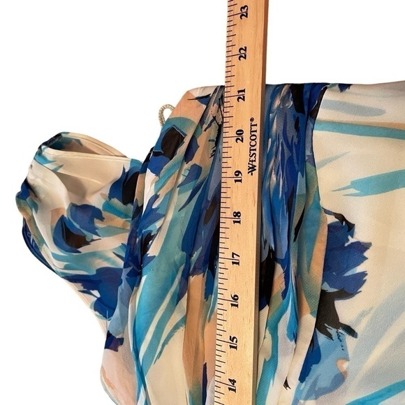 Michel Antoni Collection-VNeck-Pleated Cummerbund-V Back-Size 16W NWOT - Picture 11 of 14